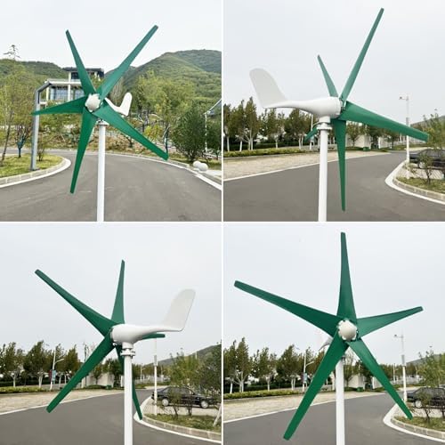 800W-1200W Wind Turbine Generator Kit - 12V/24V/48V with MPPT Controller, 5 Efficient Green Blades, 2.5m/s Start Speed, Pure Copper Core for Boats and Homes, 1000W Power Output