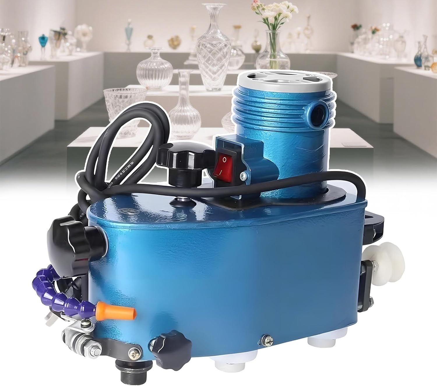 DIY Diamond Glass Corner Grinding Edging Machine, Electric Glass Edger, Professional Edge Polishing On Glass Ceramic Tile, 800w Power 8000r/Min, Diamond Wheels Water-Cooled