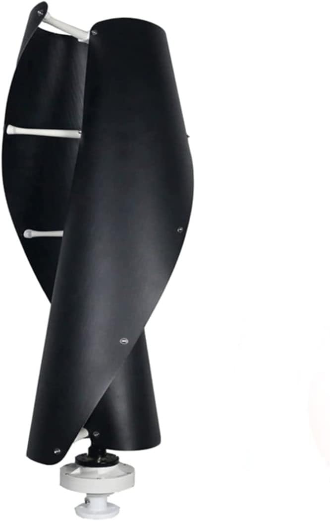 LiuSj JUnSt Black Spiral Wind Turbine, 5000W 12V 24V 48V Vertical Wind Turbine Household Small Wind Turbine with MPPT Controller 2 Blades for Home Yacht Farm