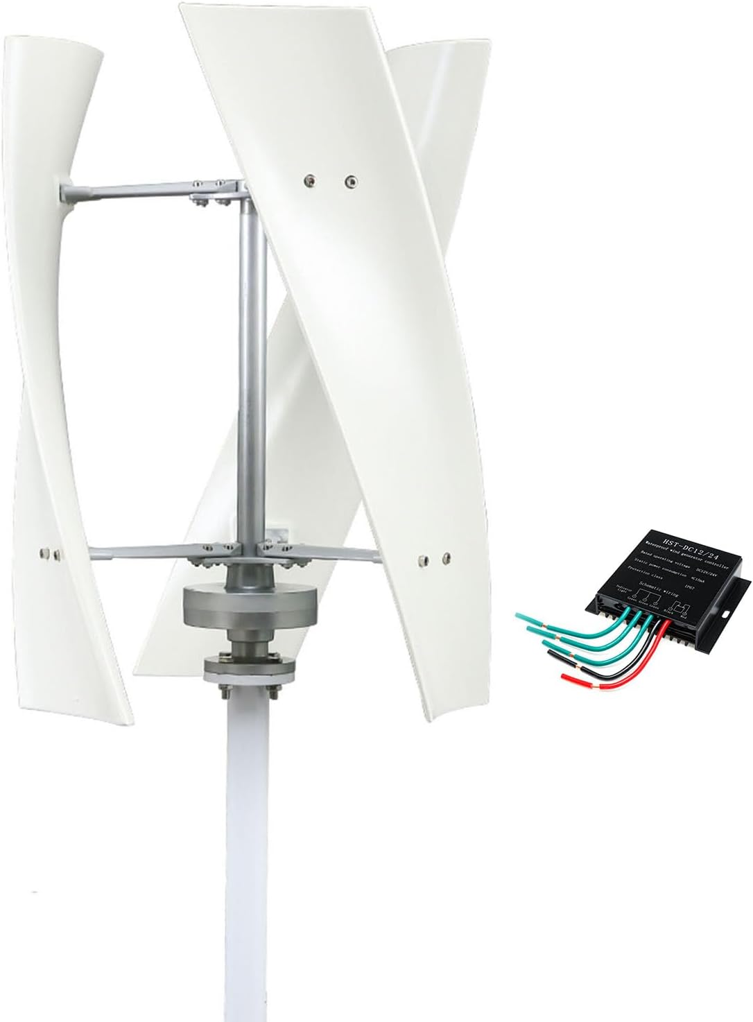 Wind Turbine Generator 600W 12V 24V 48V 3 Blades Low Wind Speed Start Windmill Wind Generat Kit with Charger Controller Suitable for Outdoor Use