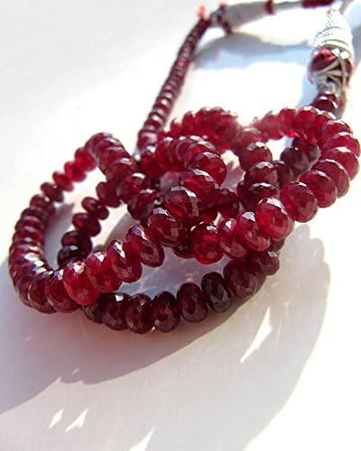 longido ruby rondelles big 2.75-5.50mm micro faceted, natural genuine translucent pigeon blood round rondelles beads