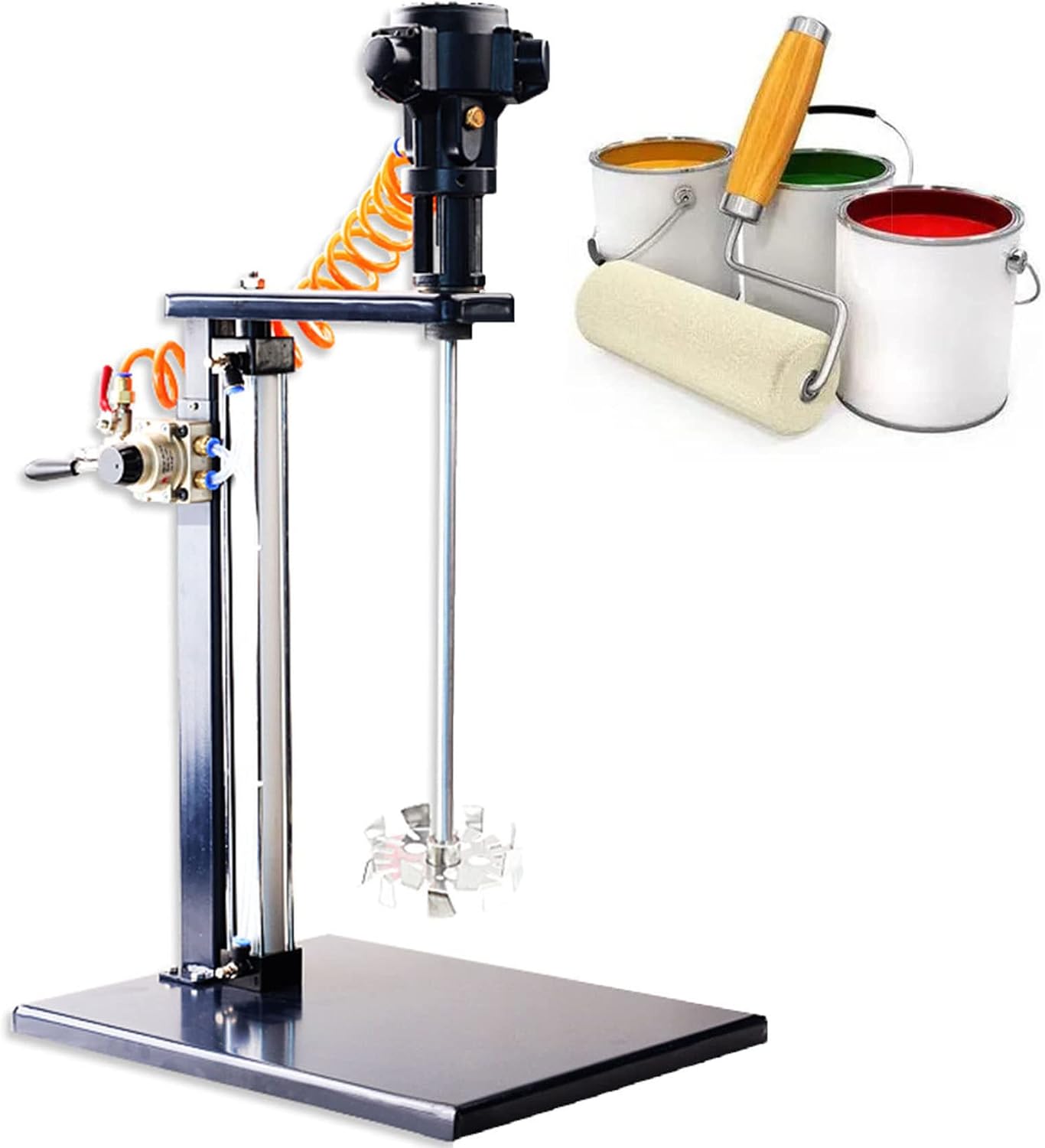 Stainless Steel Automatic Paint Stirring Machine, Cement Mixer, Desktop Vertical Air Mixer, Ink Coating Blender Paint Mixing Tool