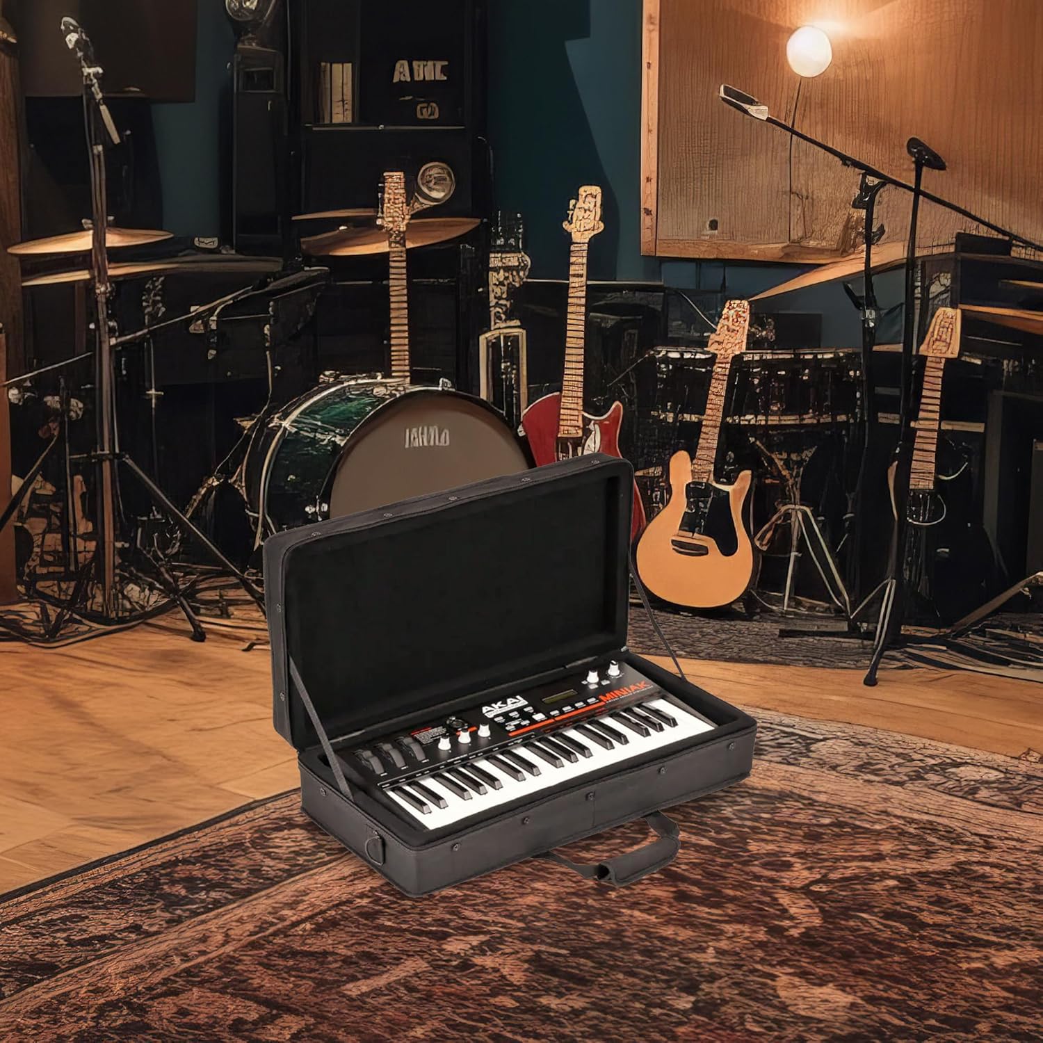 SKB 23”x11” Controller Soft Case - Padded Bag w/ Rigid Foam Frame, Shoulder Strap and Double Zippers for DJ Controllers & Small MIDI Keyboards, Black