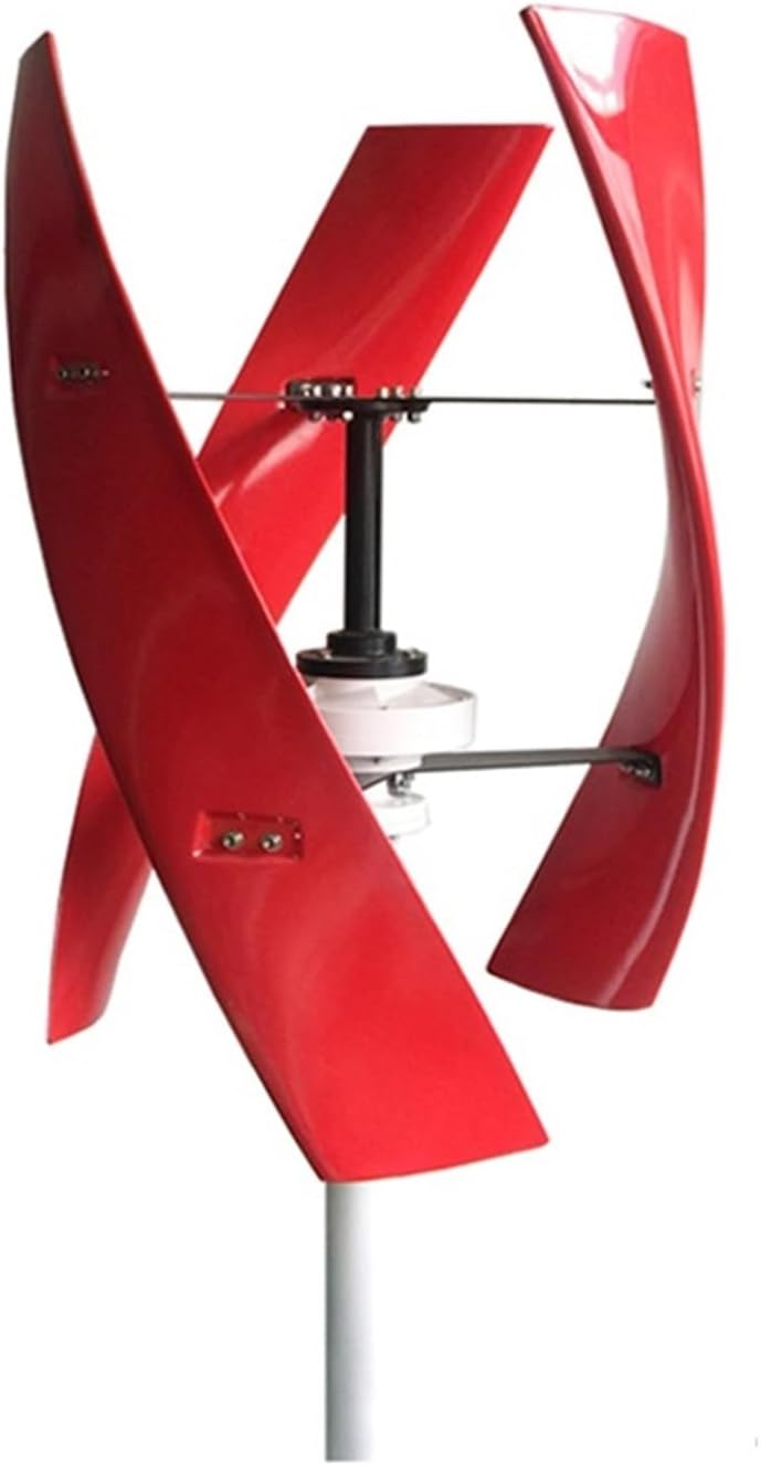 Windmill Generator, 10KW Windmill For Home Farm 10000W 12V 24V 48V Vertical Wind Power Energy Turbine Electric Generator Low Wind Speed Starting Wind Turbines (Color : Red-acc, Size : 12V_10KW)