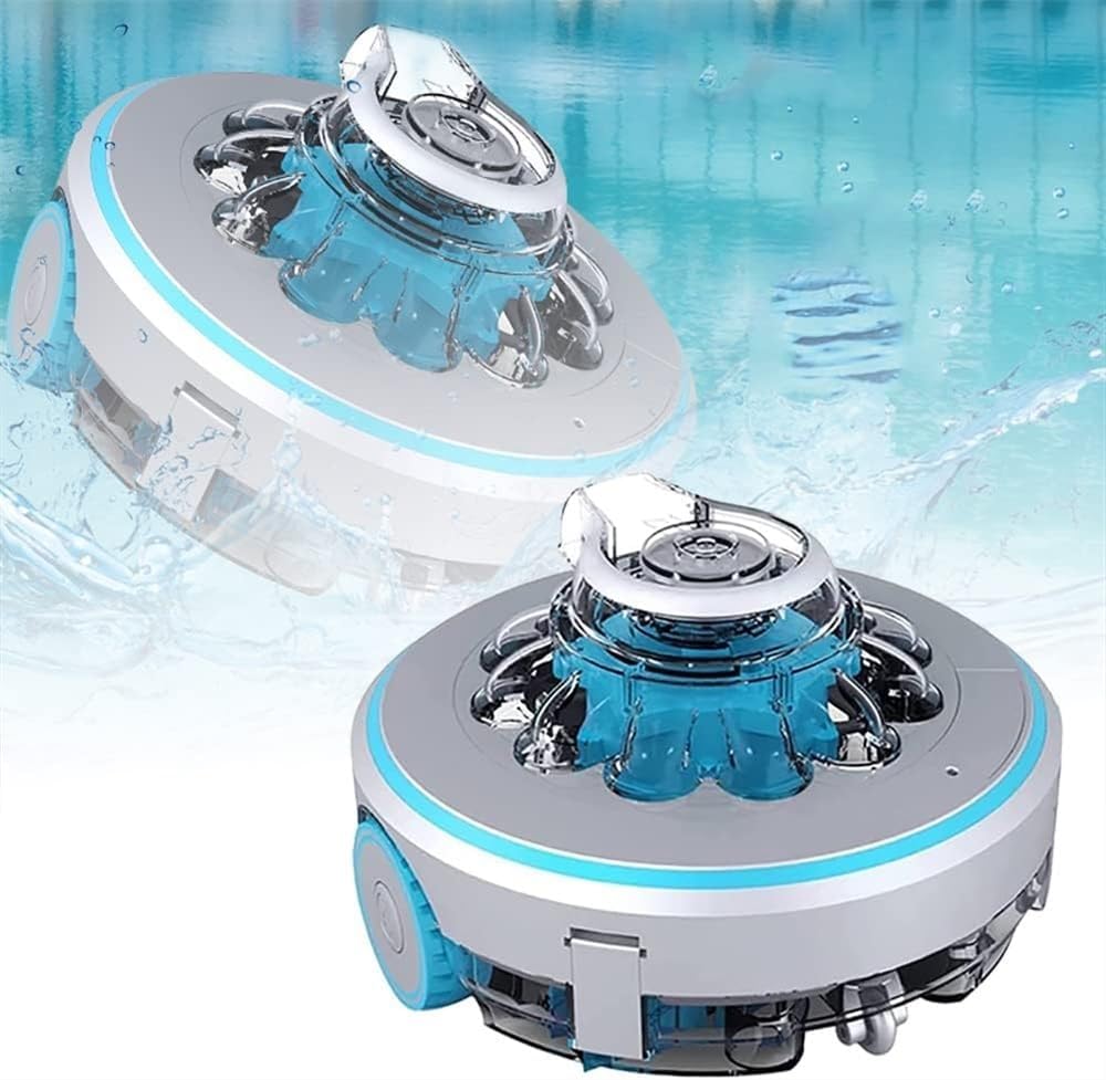 Automatic Robotic Pool Cleaner, Smart Cordless Swimming Pool Vacuum Cleaner, Rechargeable Robotic Pool Cleaner, for Above-Ground or In-Ground Swimming