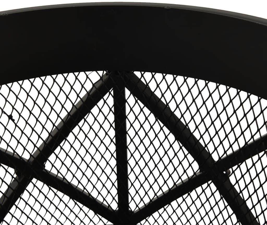 vidaXL Fire Pit, Firepit for Outdoor Patio Backyard Garden Deck, Fireplace with Poker, Firebowl for Camping Picnic BBQ, Scandinavian Style, Steel