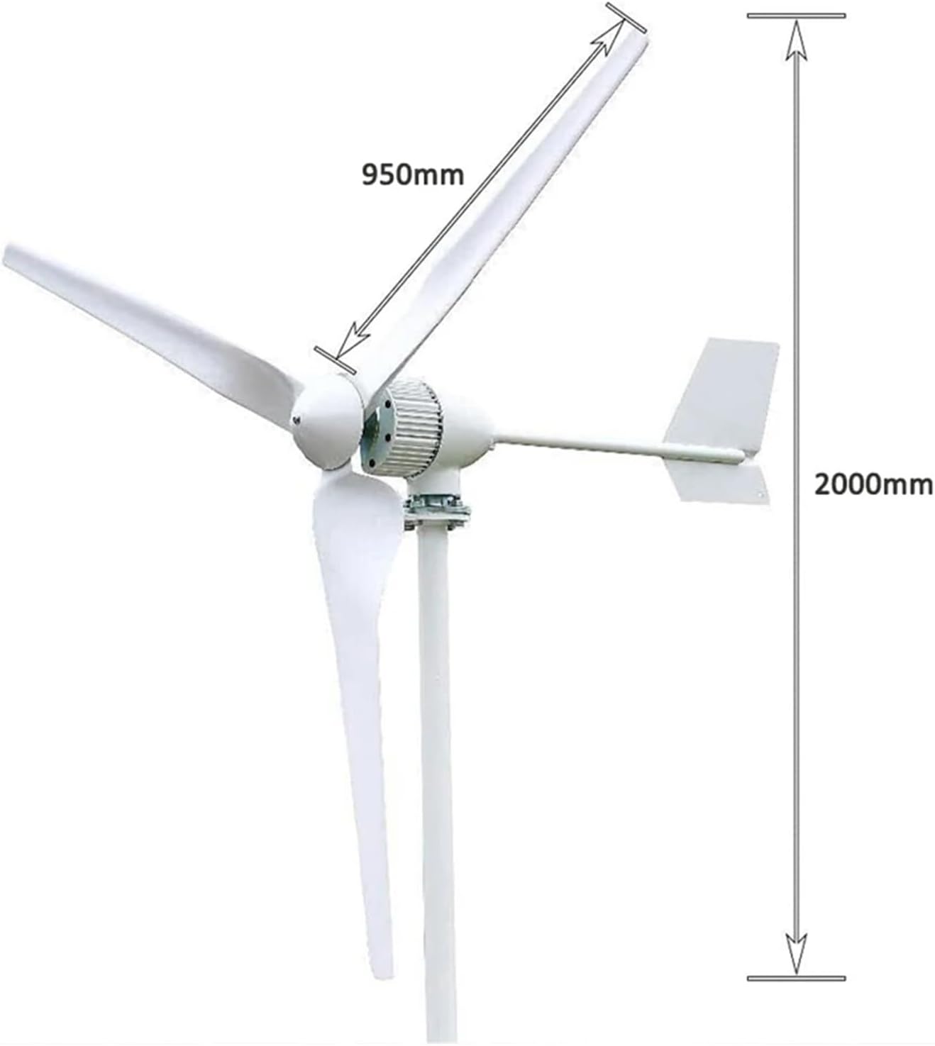 20000W 12V 24V 48V Horizontal Wind Turbine Generator Small Windmill with MPPT Charge Controller for Home Farm Low Starting Speed for Home(24V)