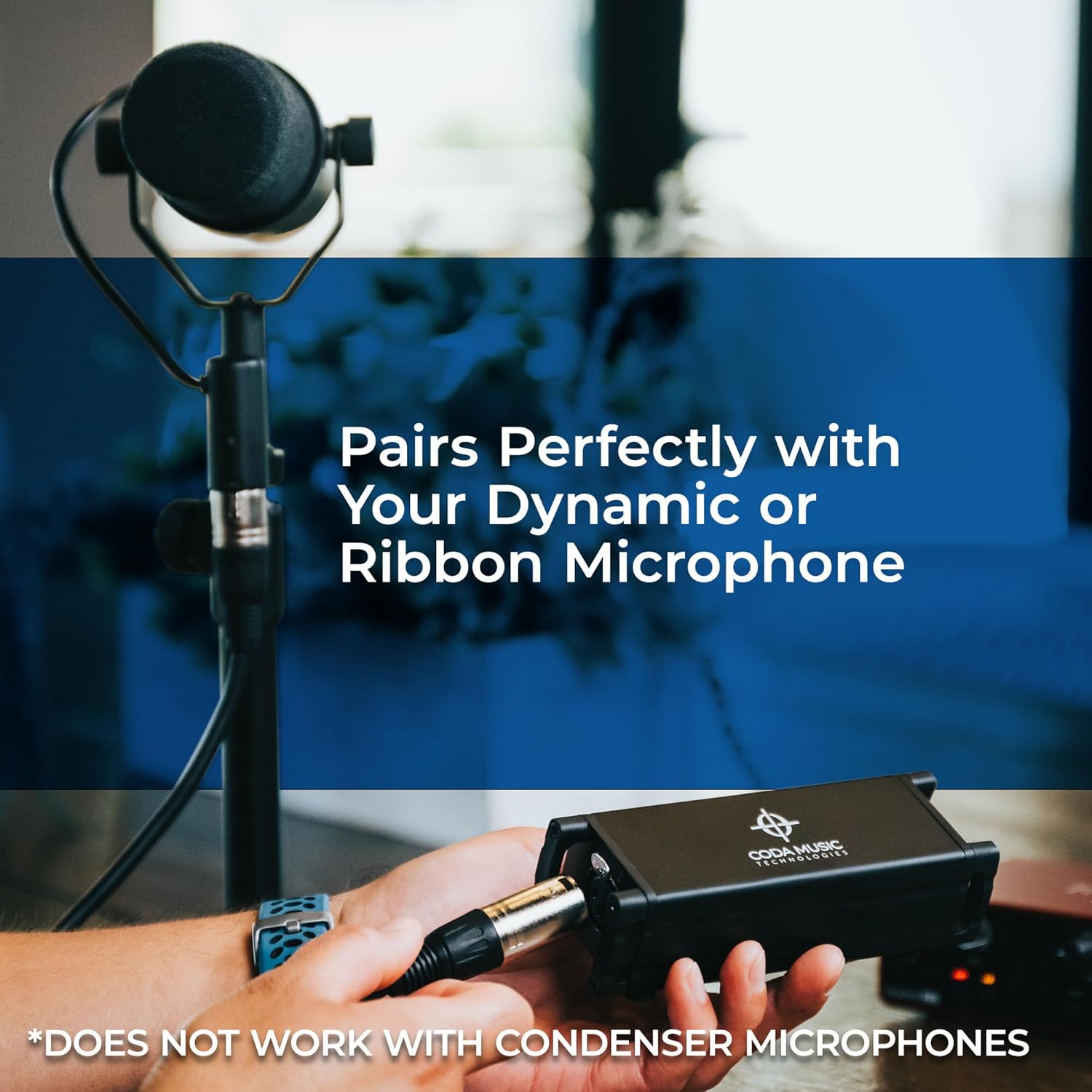 Coda MB-1 Microphone Preamp Mic Gain Booster - 48V Phantom Power, 25db Gain Ultra-Clean Dynamic Mic Preamplifier for Studio or Home Recording, Vocal, Livestream, Broadcast, or Podcast