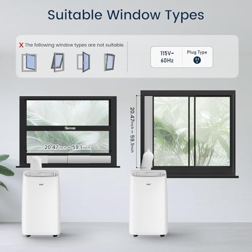 DuraComfort 14,000 BTU Portable AC | 3-in-1 Cooling, Fan & Dehumidifier | R32 Refrigerant | Remote & Window Kit | Cools Up to 450 Sq Ft
