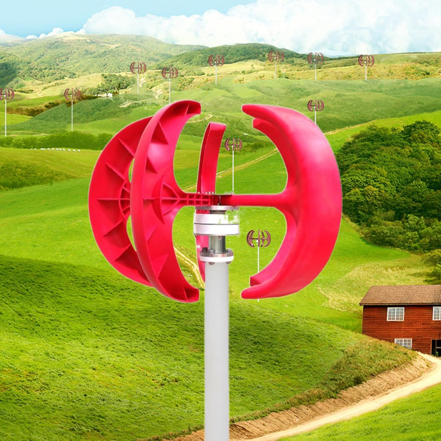 15000W/20000W Wind turbines,12V/24V/48V Wind Turbine Generator Vertical Garden Boat Wind Motor with Controller with Controller for Hybrid Wind Solar,20000W-220V