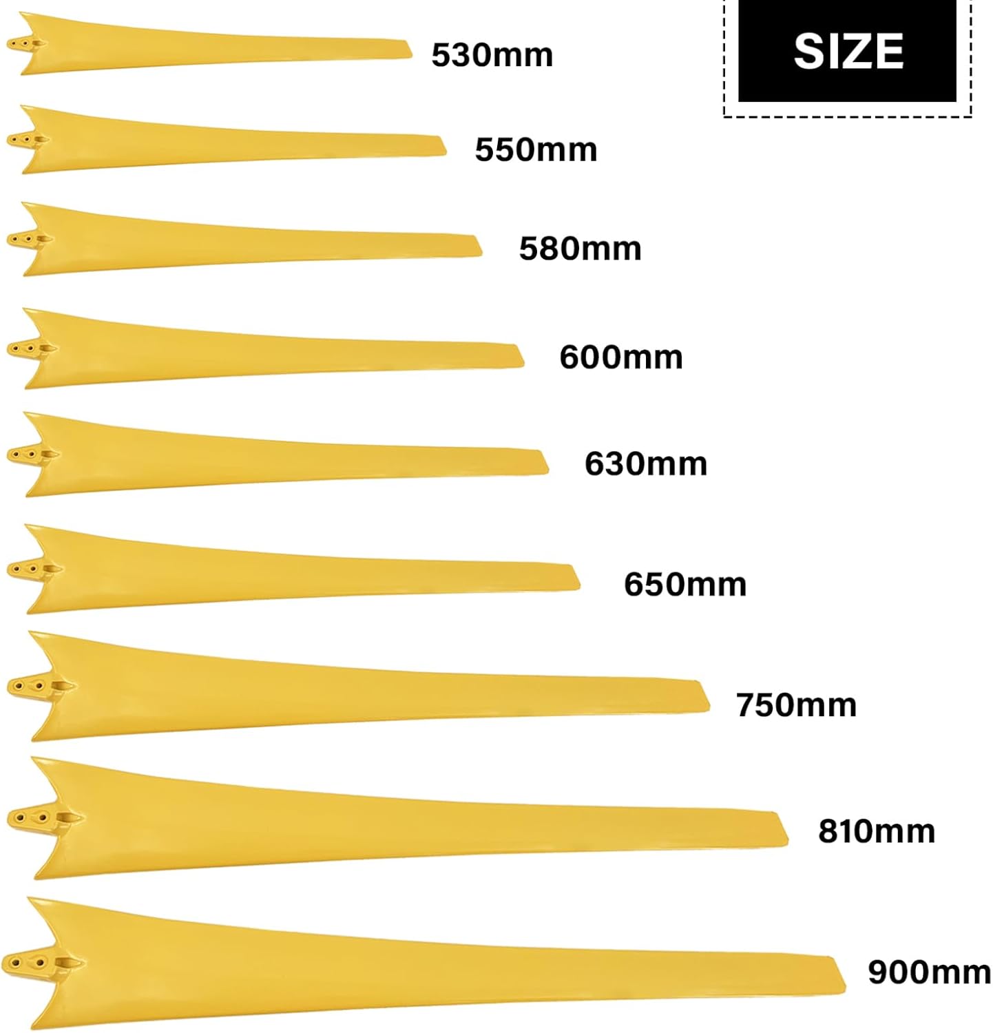 530mm-900mm Yellow 3-Blade Wind Turbine Blades Horizontal Axis Wind Turbine Blades Nylon Fiber Blades Wind Turbine Accessories for DIY Wind Turbines Easy to Install Easy to Use,Yellow,900mm