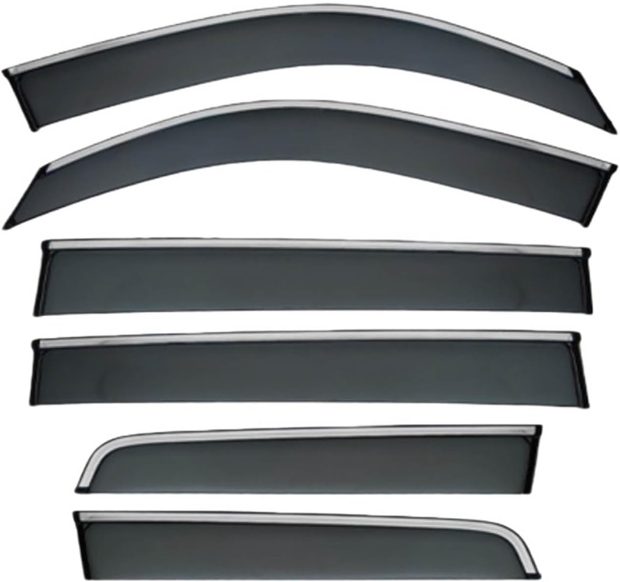 Window Deflectors for Land Cruiser LC200 MK9-J200 2008-2020, Sun Rain Guard Window Visors Vent Shades with Bright Stripes Car Accessories,6PCS