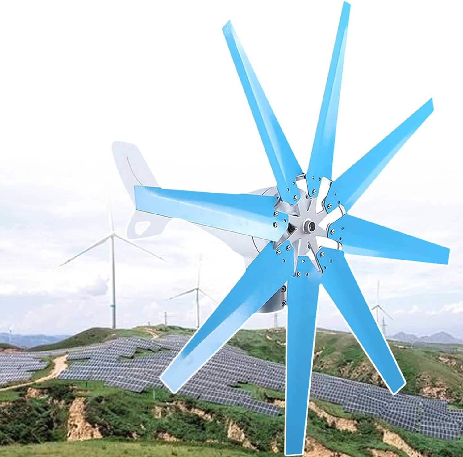 8000W High-Efficiency Wind Turbine Generator Kit for Home - 12V Breeze Power Solution for Weather Stations & Renewable Energy Use