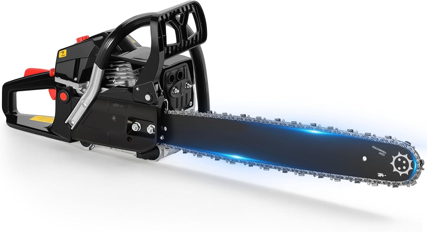 62CC Gas Chainsaw, 20 Inch Chain Saw with 2 Stroke Engine, Gas Power Chainsaw with Non-Slip Handle, Dual Fuel Tanks for For Forest, Garden, Farm Tree and Wood Cutting Use