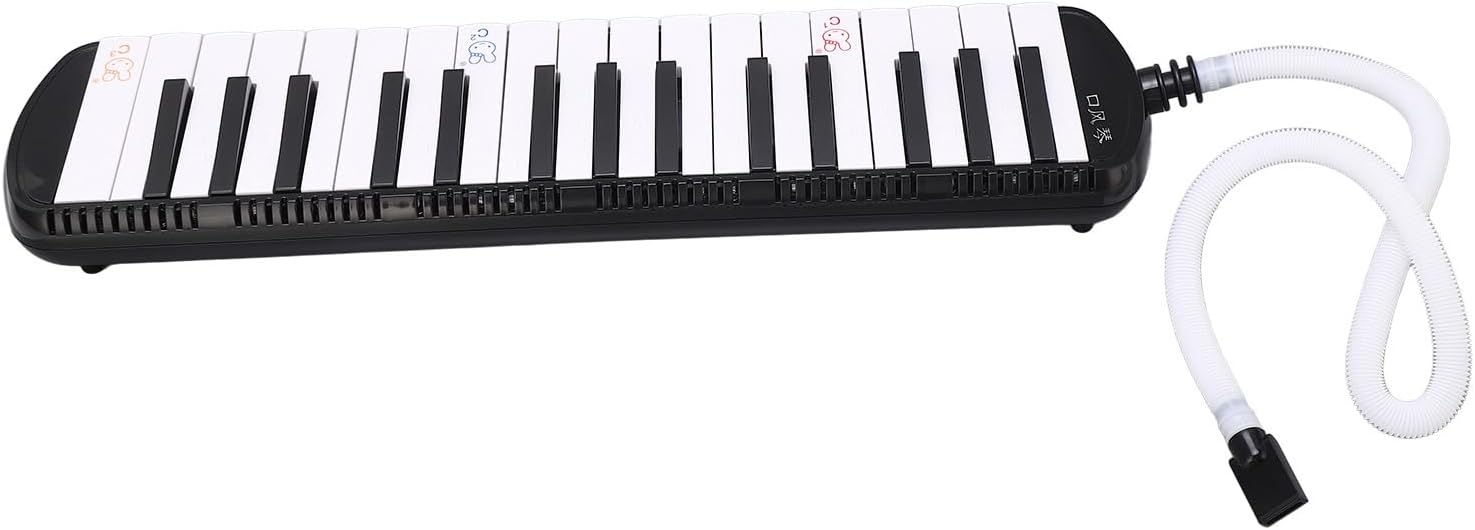 32 Keys Melodica Instrument, Mouthpiece Melodica Air Piano Keyboard Musical Instrument with Carrying Bag (Black)