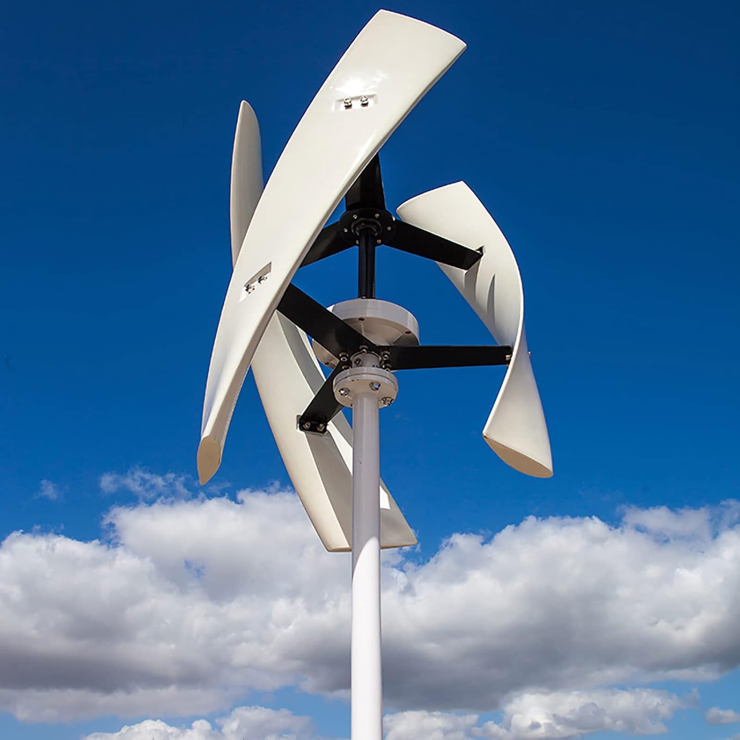 Vertical Axis Wind Turbine Generator 400w, X Type Wind Energy Power Motor with MPPT Controller Low Noise(White 24v