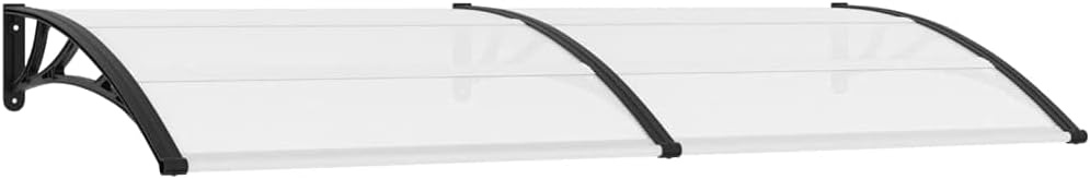 Door Canopy Black and Transparent 94.5