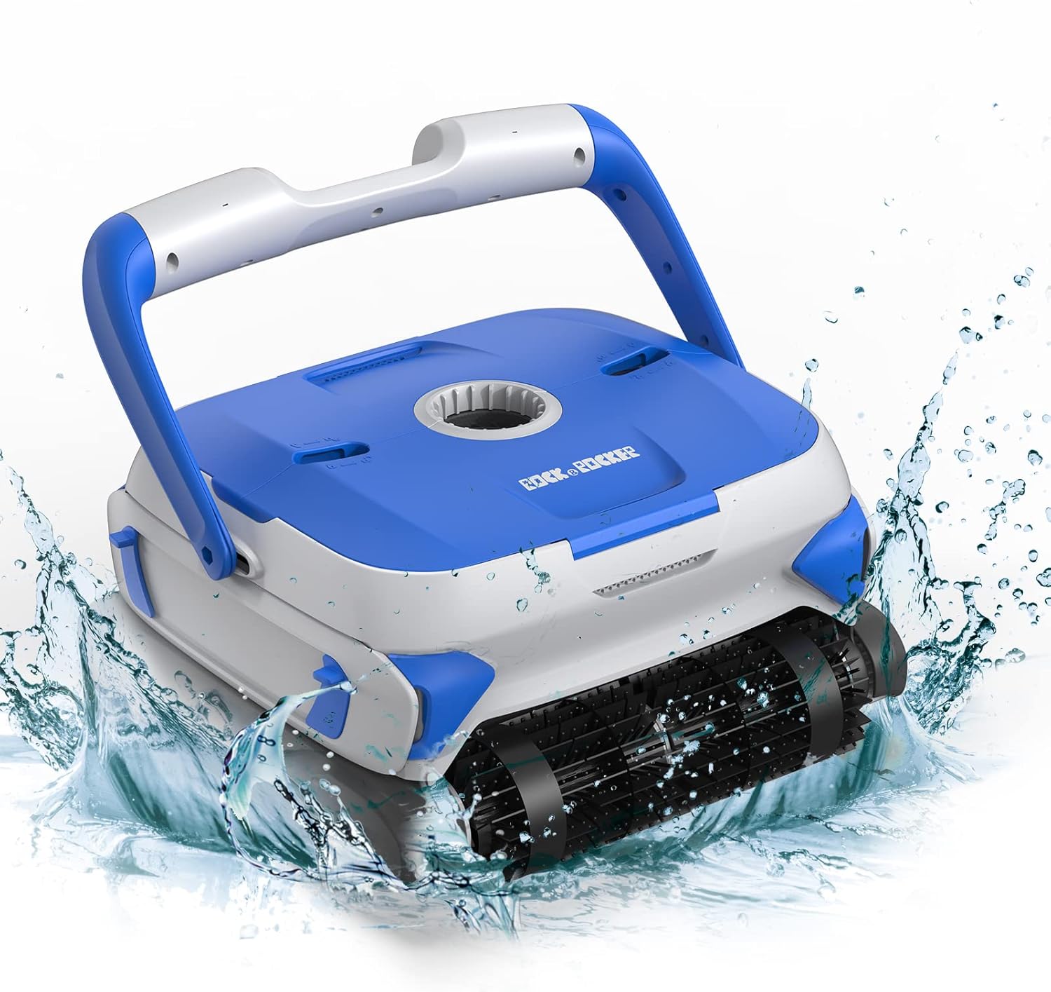 Rock&Rocker Upgraded Powerful Automatic Pool Cleaner, Robotic Pool Vacuum Cleaner with Wall Climbing, Two Larger Filter Baskets and 50FT Floated Cord, Easy to Clean Above/In-ground Swimming Pool