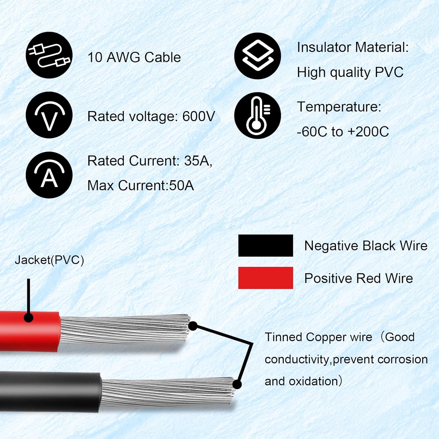 10 AWG SAE Extension Cable - 50FT Quick Disconnect Wire Battery Charger Extension Cord with SAE Polarity Reverse Adapter for Solar Panel, Trolling Motor, Automotive, RV