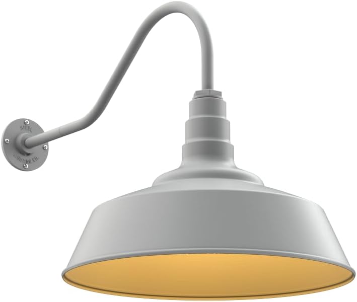Steel Lighting Co. Large Outdoor Barn Light | Gooseneck Light Fixture | Made in America from 18-Gauge Steel | 20