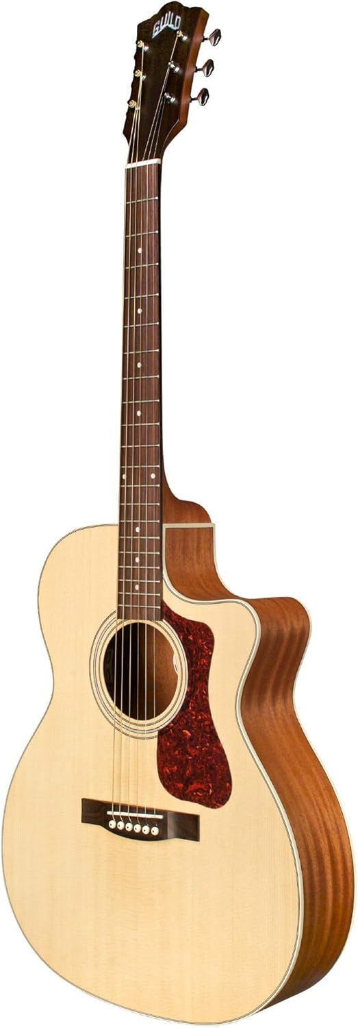 Guild Guitars OM-240CE Acoustic Guitar, Natural, Archback Solid Top, Westerly Collection