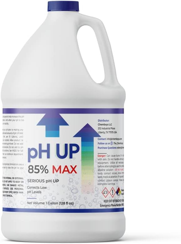 pH Up 85% MAX Control – pH Adjuster for pH Imbalances, Pool, Hot Tubs, Aquariums, Spa, Fish Tanks, Laboratory