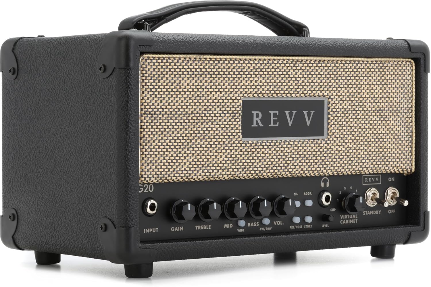 Revv Tolexed Headshell 20/4-watt, 2-Channel Tube Guitar Amp Head