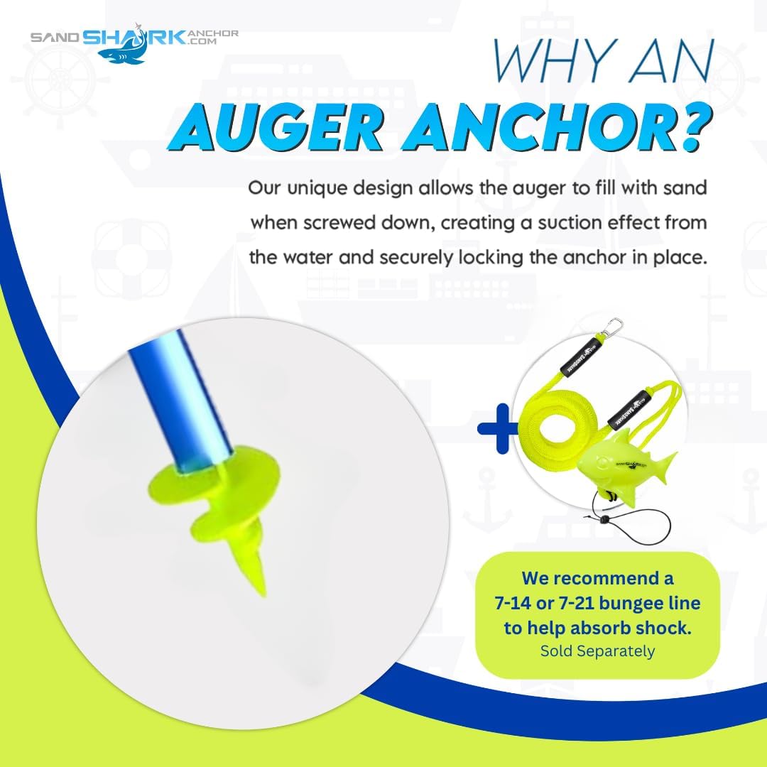 SandShark Supersport 3.0 Shallow Water Anchor - Great Jet Ski, PWC, Pontoon Boat Accessory - Adjusts 29