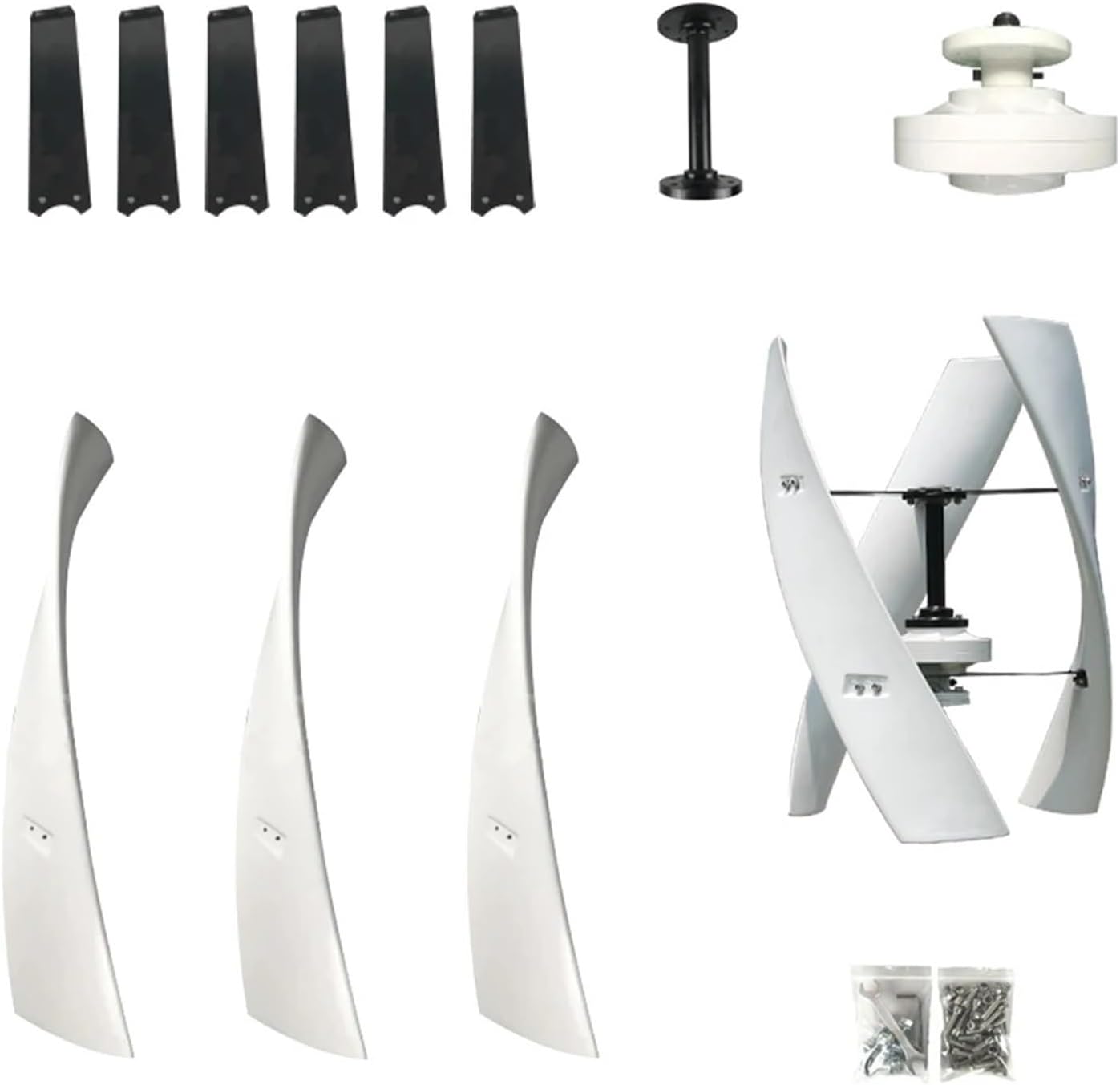 Wind Turbine Energy Sources Electric Power Generator 24V 48V 12V 20KW 3 Blades Permanent Maglev Generator with Mppt Controller Low Starting Speed for Home(Type3,48V_15KW)