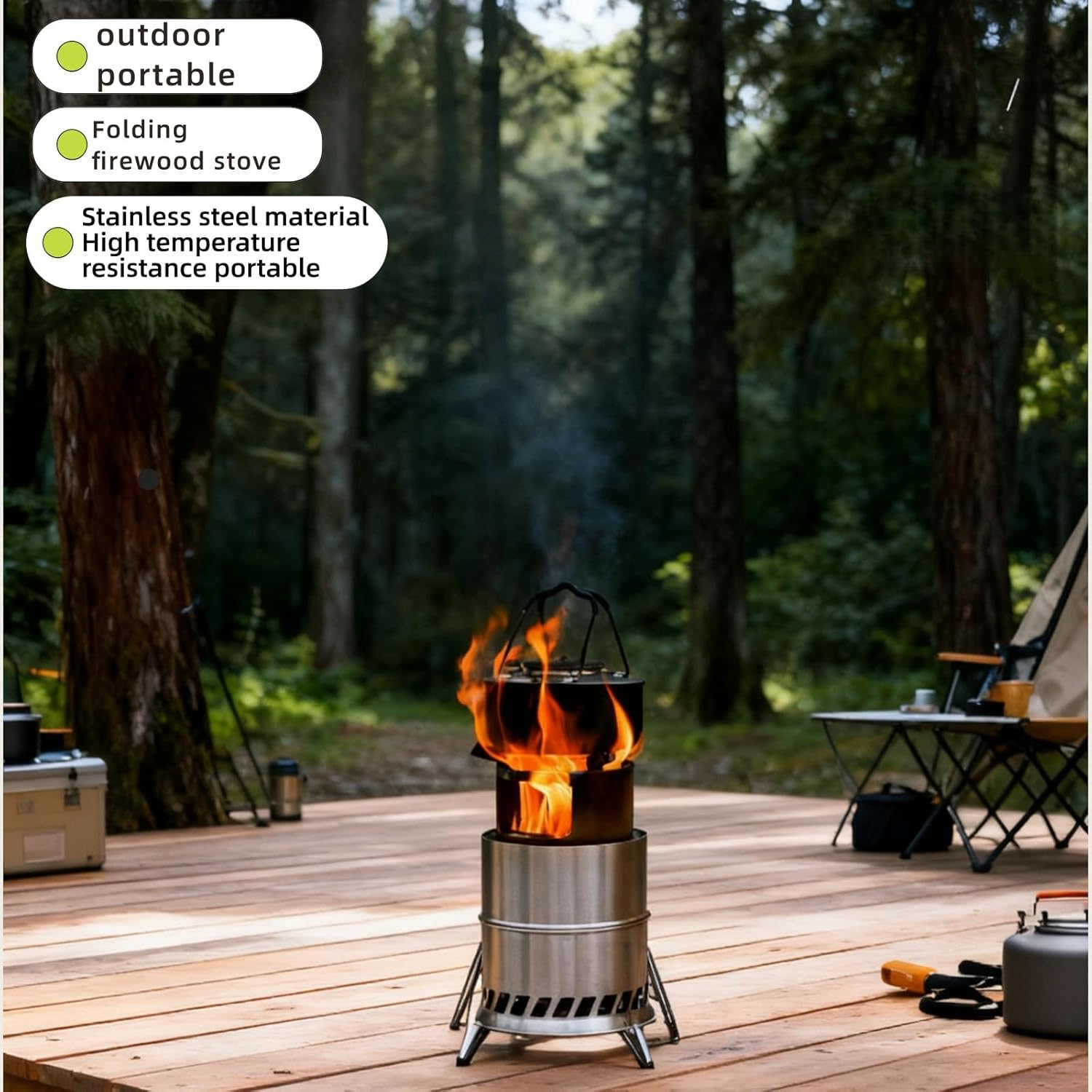 Smokeless Fire Pit 12.2in Stainless Steelsolo Stove Fire Pits for Outside Wood Burning Convenient Table Top Firepit It is Used for Backyard Courtyard Camping Picnics Gatherings and Heating