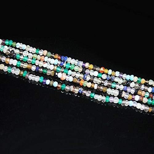 natural multi mixed gemstone fancy faceted rondelle micro gemstone craft loose beads strand 13