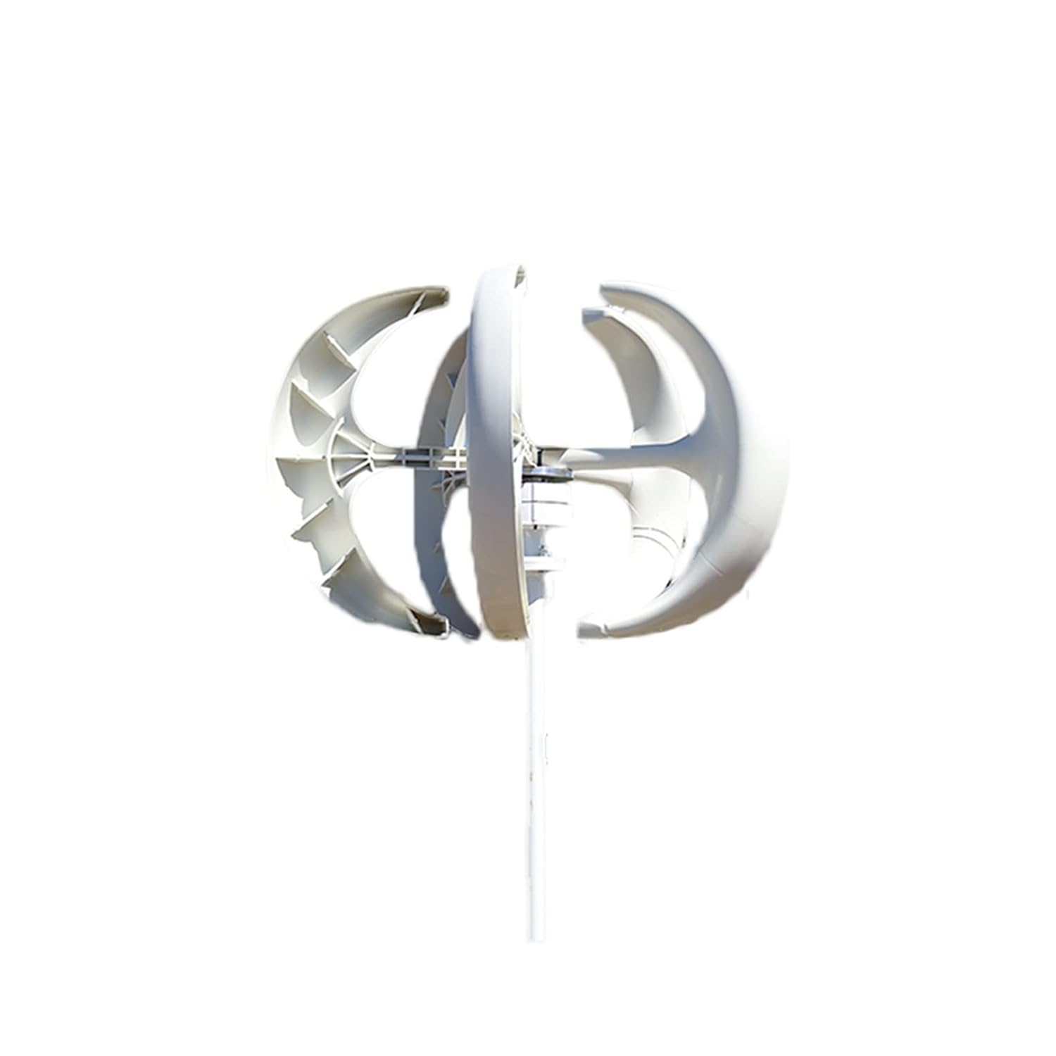 Wind Turbine Generator, 100w 200w 300w 5 Blades Vertical Axi Wind Turbines Generator Lantern 12V 24V Wind Turbines Kit - Onshore Wind(White,24V_100W)