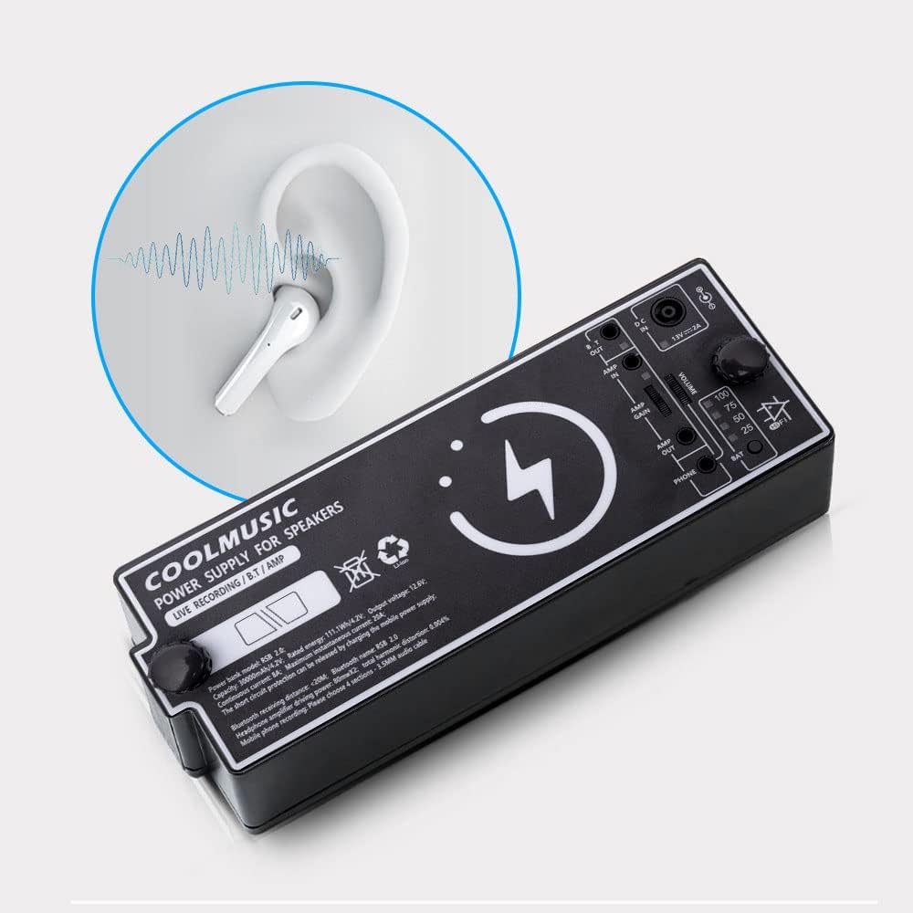 COOLMUSIC Battery for Guitar Amplifier Roland Cube Street EX, Power Bank PRO，Rechargeable, Headphone Amp, Bluetooth，Backup