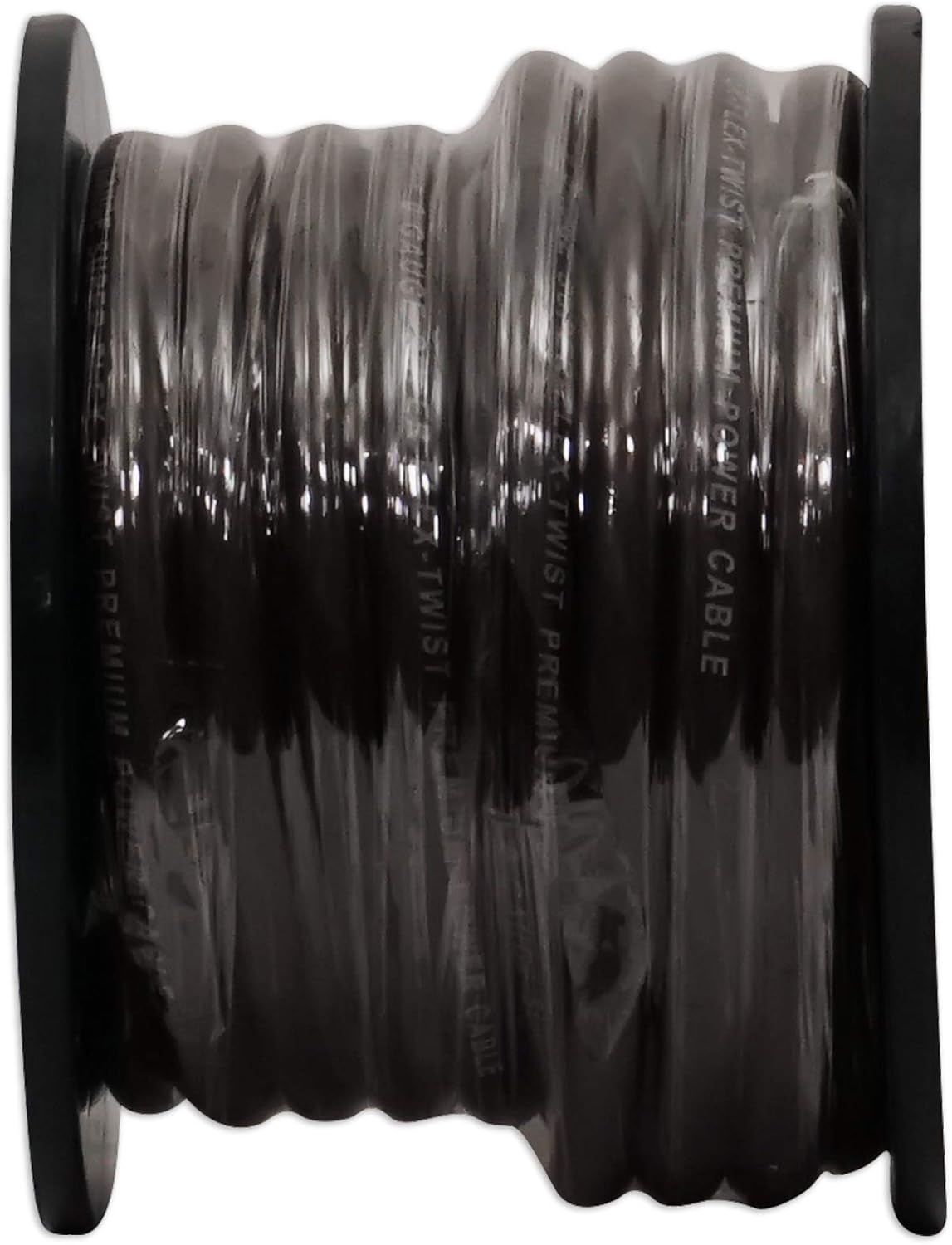 Rockville R0G50BLACK 0 Gauge 50 Ft Power and Ground Wire Cable, Flexible PVC Jacket, High-Strand Count, Durable Black Spool for Car Audio Amplifiers and Subwoofers