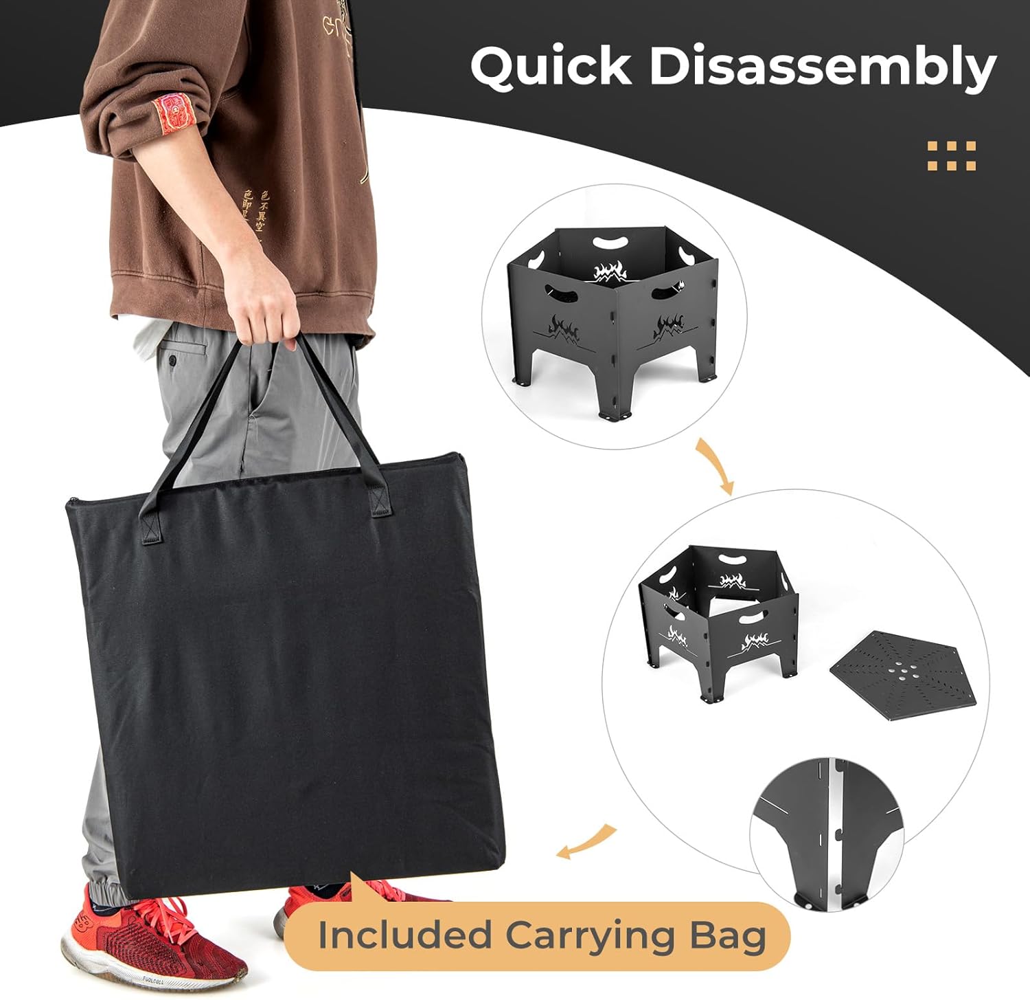 Giantex Portable Fire Pit for Outside - 19