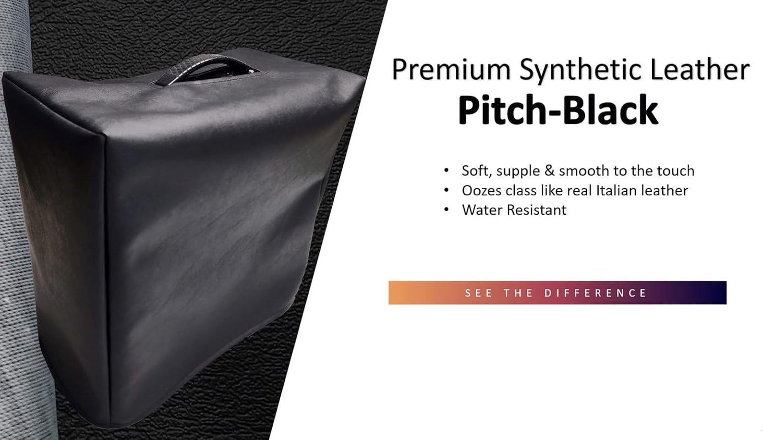 DCFY Ultimate Guitar Amplifier Cover for Line6 Catalyst 100 Amp | Premium Synthetic Leather: Pitch-Black| Made in the US