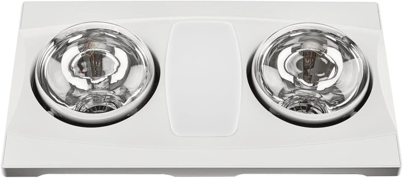 Aero Pure A515A W Quiet Bathroom Fan with Heat and Light, White