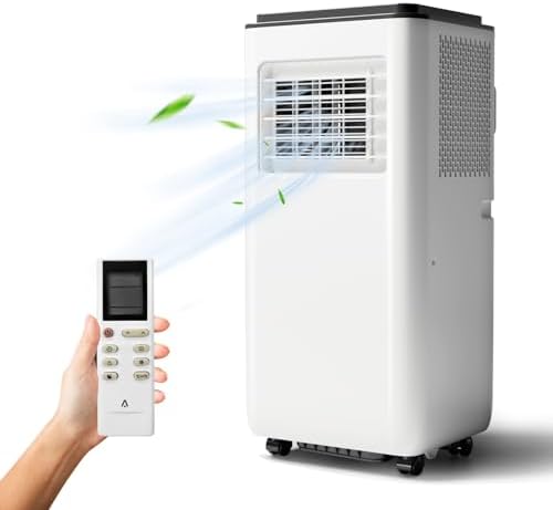 8,000 BTU Portable Air Conditioner, Cools Up to 350 Sq. Ft, 3-In-1 Room Air Conditioner With Dehumidifier & Fan, LED Display for Bedroom, Studio Apartment