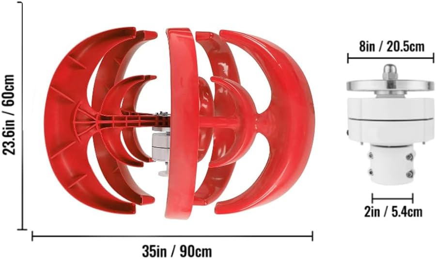 3000W-6000W High Efficiency Wind Turbine AC 12V 24V 48V Output Vertical Axis Wind Turbine Generator with MPPT Controller for Home, Boats, Street Lighting