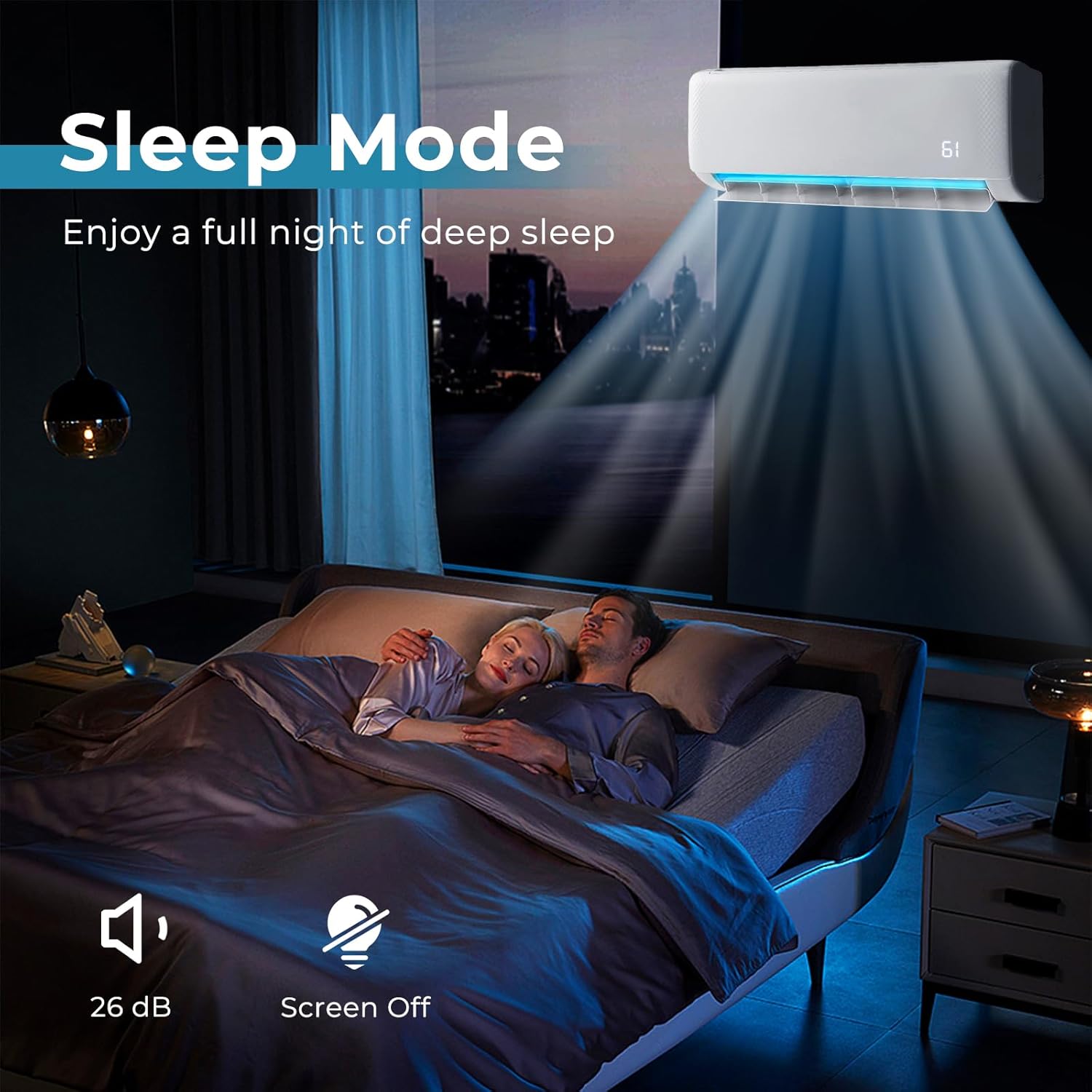 KOTEK 12000 BTU Mini Split AC/Heating System, Energy Star, 21 SEER2 Inverter Ductless AC Unit, Cools Up to 750 Sq. Ft, Wall Mounted Air Conditioner with Heat Pump (12000BTU, 208-230V, 21 SEER2)