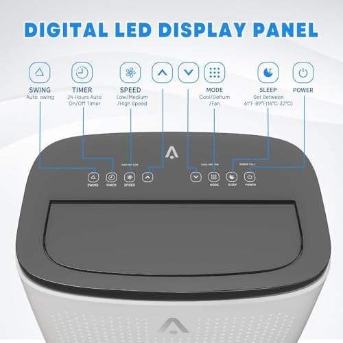 Portable Air Conditioner 14,000 BTU, 3-In-1 Cooling, Dehumidifier & Fan for Rooms, Covering Up to 750 Sq.Ft, Quiet Operation with 24H Timer and Remote