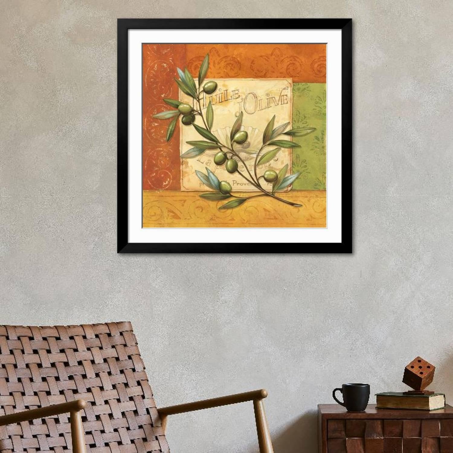 ART.COM Wall Art Print Olives du Midi I on Black Frame by Delphine Corbin, 38
