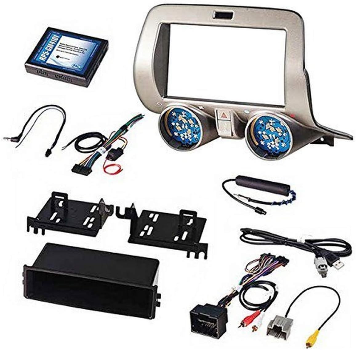 PAC Chevrolet Camaro (2010-2015) Integrated Radio Replacement Kit, Retains Climate Controls, OEM Bluetooth, Single or Double DIN Radios (RPK5-GM4101)