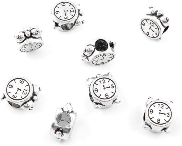 Jewelry Making Charms Antique Silver Tone Color Jewellery Charme Findingss Bulk Wholesale Suppliers Arts Crafts U2DC6 Clock Loose Beads