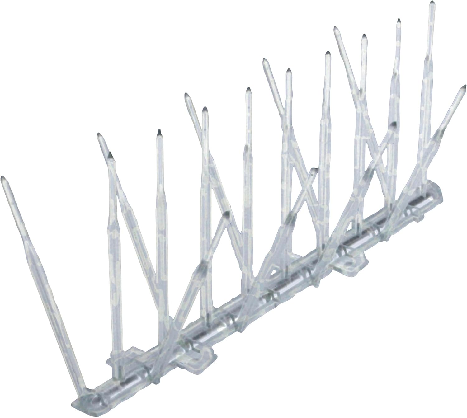 Bird B Gone, Plastic Bird Spikes, 7-Inch Wide (50-Feet), Clear, UV Stabilized Polycarbonate