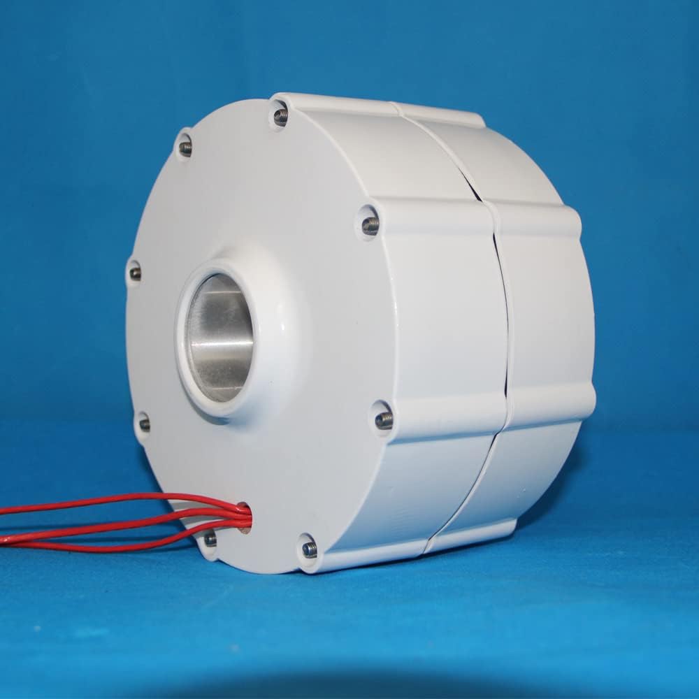 Wind Turbine, 800W 1000W 12V 24V 48V Permanent Magnet Generator 600rpm Gearless 3 Phase Synchronous Alternator Dynamo Water Wind Turbine(with Base,24V_500W)
