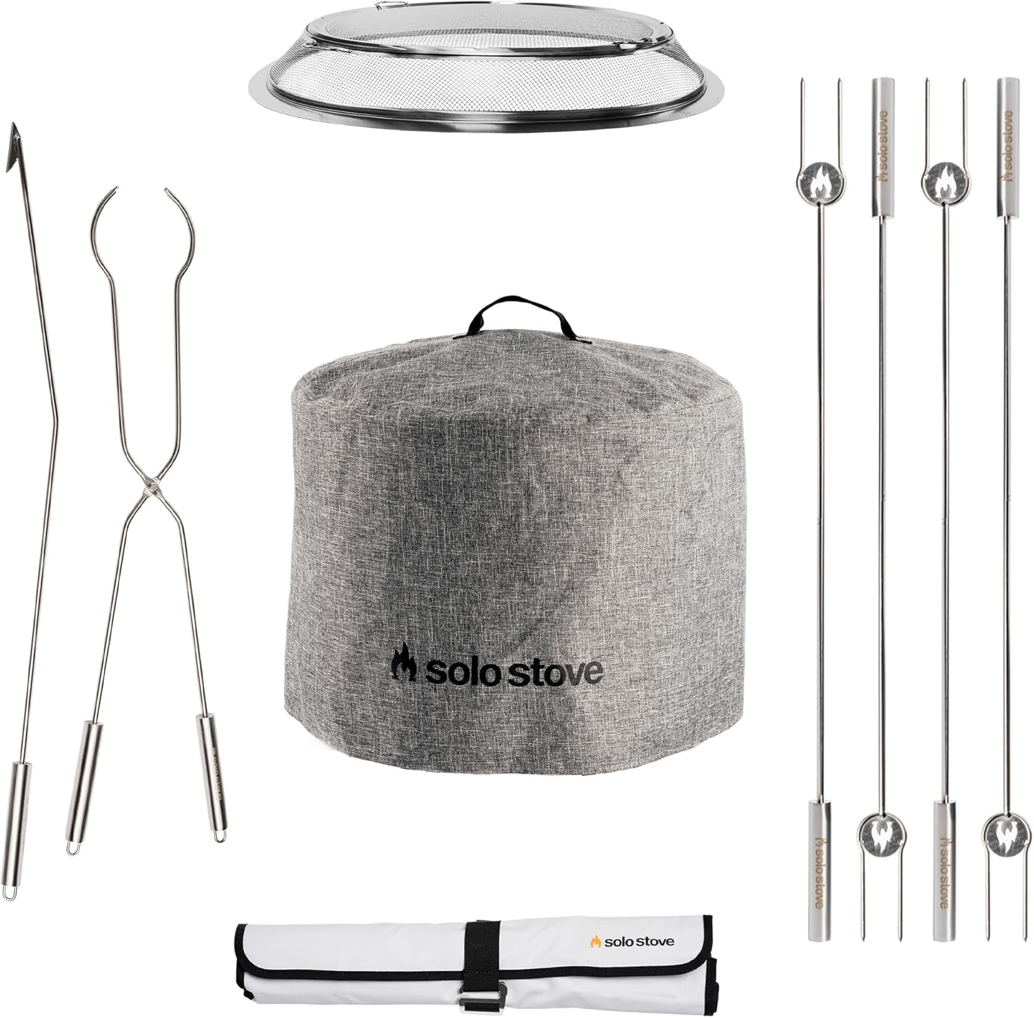 Solo Stove Bonfire Accessory Bundle - Shield, Shelter, Roasting Sticks, Tools for Fire Pit