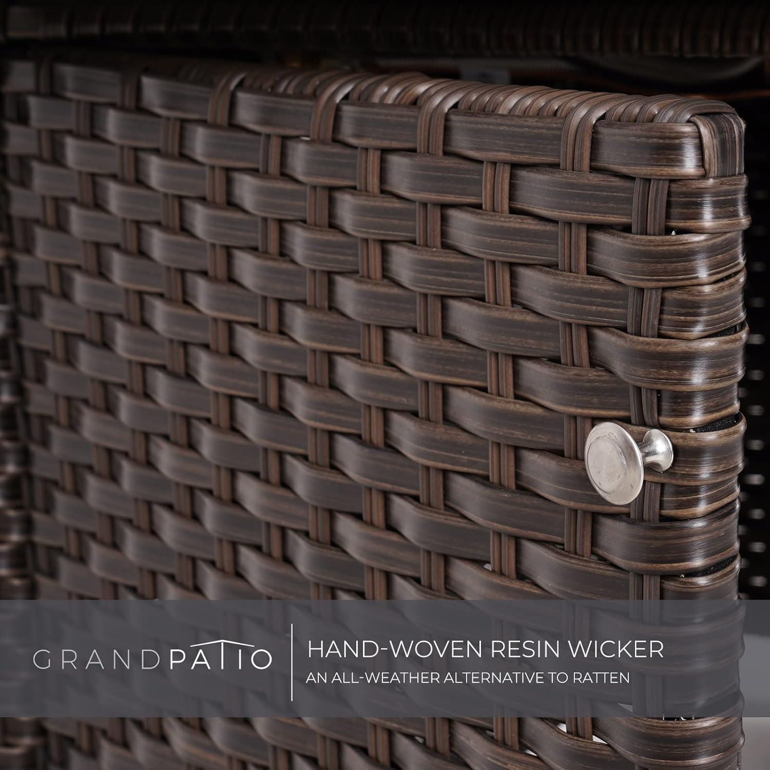 Grand Patio Outdoor 43-Inch CSA Safety Approved Gas Fire Pit Table 60,000 BTU Rectangle Propane Fire Pit with Ceramic Tile Top and Wicker Base