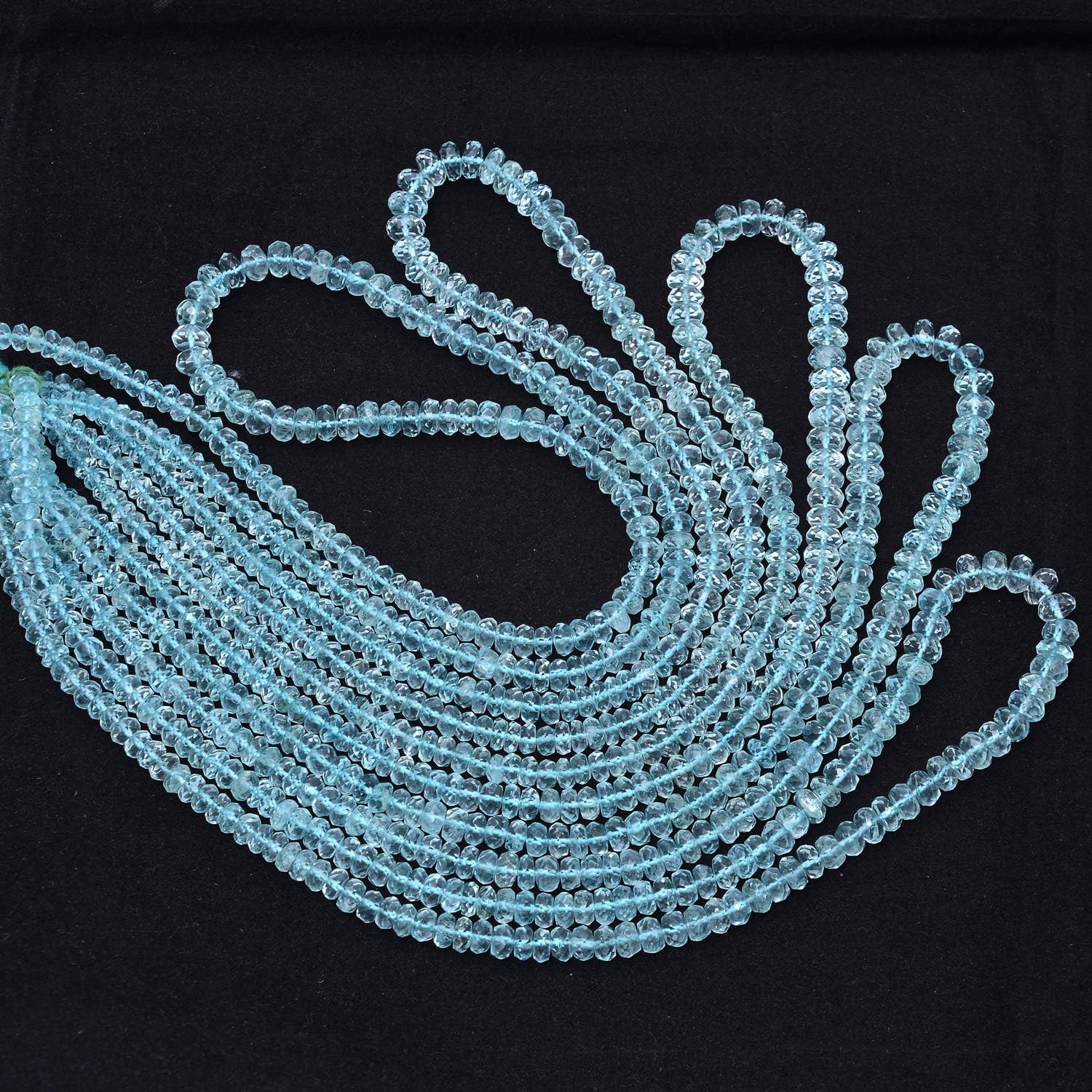 Natural Aquamarine Micro Faceted 3 to 6 mm Roundel Semi Precious Beads,Aquamarine Faceted Beads,Aquamarine Micro Faceted Beads, Aquamarine Gemstone Beads,Aquamarine