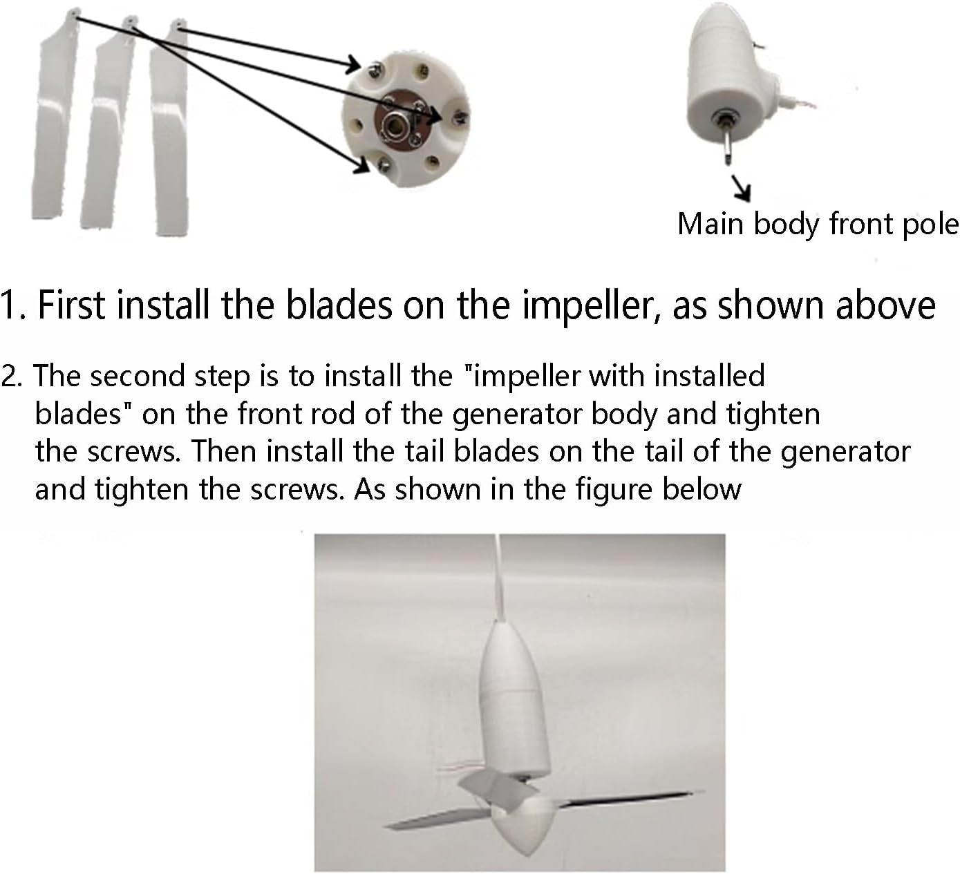 DIY Micro Wind Turbine DC Output Wind Generator Model Three-Phase Permanent Magnet Model Breeze Start(Five-Leaf Metal)